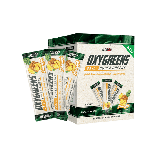 OxyGreens Stick Pack - Daily Super Greens Powder - 15 Sticks | Pineapple